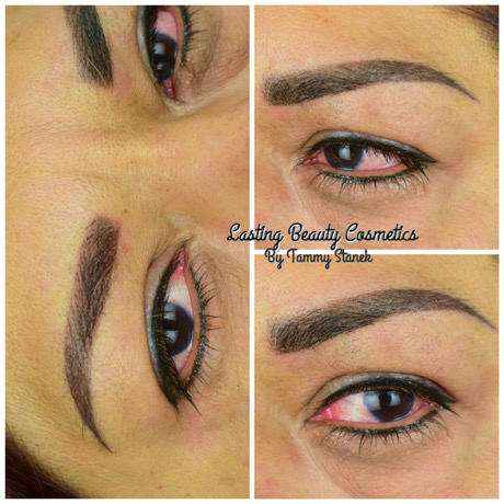 permanent eyeliner and Powder brows